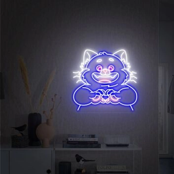 Niedliches Katzen LED Neonschild mit Herzmotiv für Wand Dekoration