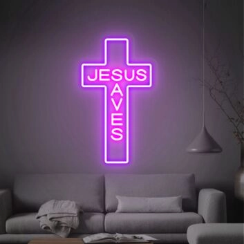 JESUS SAVES LED-Neonschild für Wohnzimmer und Kirche