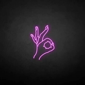 Hand mit OK-Geste LED-Neonschild für Wohnzimmer und Bar