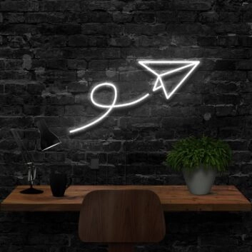 Papierflieger LED-Neonschild für Büro und Arbeitszimmer