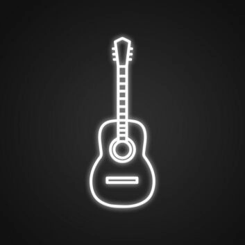 Akustikgitarre LED-Neonschild für Musikstudio oder Wohnzimmer
