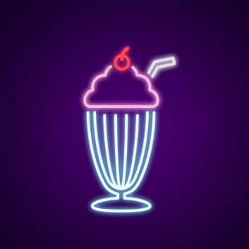 Milchshake mit Kirsche LED-Neonschild für Café Bar