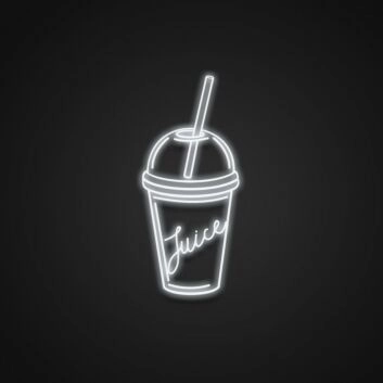 Saft Becher LED Neonschild mit Strohhalm für Bar Küche oder Café