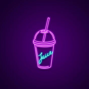 Saft Becher LED Neonschild mit Strohhalm für Bar Küche oder Café