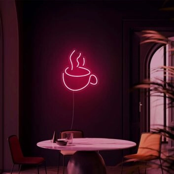 Kaffeetasse mit Dampf LED-Neonschild für Café Küche