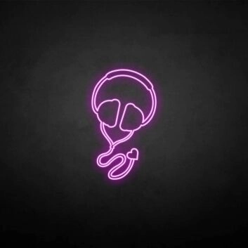 Kopfhörer mit Herzsymbol LED-Neonschild für Wohnzimmer Musikstudio