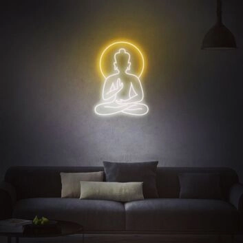 Buddha Silhouette LED-Neonschild für Wohnzimmer Yoga Studio