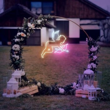 Amor mit Bogen und Pfeil LED-Neonschild für Hochzeit Dekoration