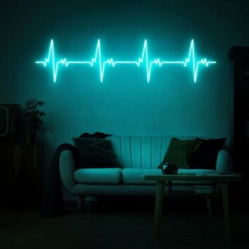Herzschlaglinie LED-Neonschild für Wohnzimmer und Praxis