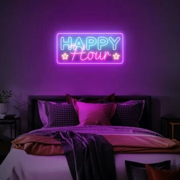 Happy Hour LED-Neonschild für Bar und Wohnzimmer