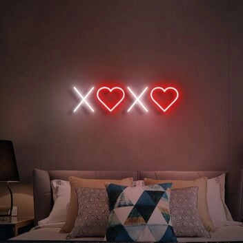 X ❤️ X ❤️ LED-Neonschild Schlafzimmer Wohnzimmer