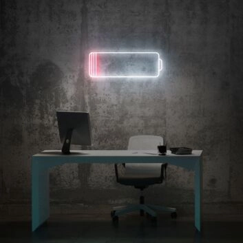 Batteriesymbol mit niedrigem Ladezustand LED-Neonschild für Home Office