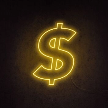 Dollarzeichen LED-Neonschild Büro Geschäft