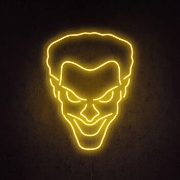 böses Comicgesicht LED-Neonschild für Gamingzimmer und Bar