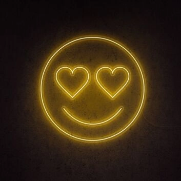Smiley mit Herzaugen LED-Neonschild Wohnzimmer Bar