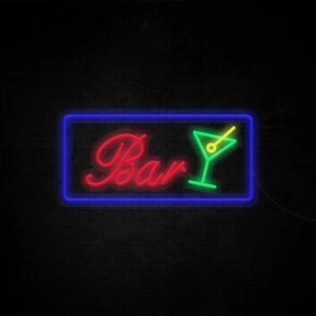 Cocktailglas LED Neonschild für Bar und Club