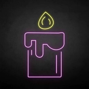 Kerze mit Flamme LED-Neonschild Wohnzimmer Café