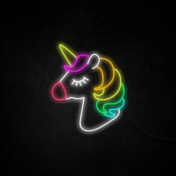 Einhornkopf LED-Neonschild für Kinderzimmer Party