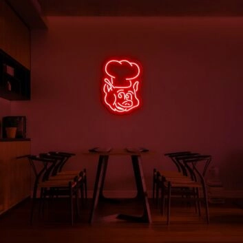 Schweinekoch LED-Neonschild für Restaurant Küche