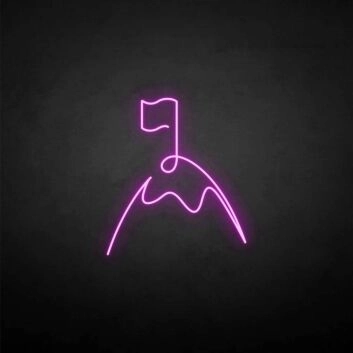 Berggipfel mit Fahne LED-Neonschild Wohnzimmer Büro