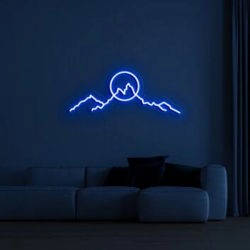 Berglandschaft mit Sonne LED-Neonschild Wohnzimmer Schlafzimmer