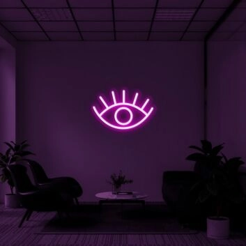 Auge mit Wimpern LED-Neonschild Wohnzimmer Studio