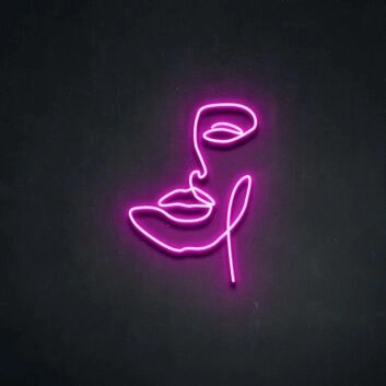 Personalisiertes LED Neonschild Gesicht für Kosmetikstudio