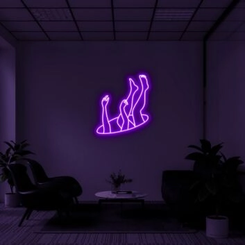 abstrakte Darstellung von Armen und Beinen LED-Neonschild Wohnzimmer Kunststudio