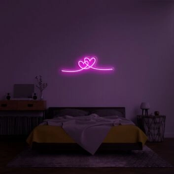 verschlungene Herzen LED-Neonschild Schlafzimmer Wohnzimmer