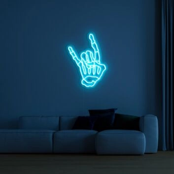 Handgeste Rock LED-Neonschild Wohnzimmer Musikzimmer