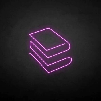 gestapelte Bücher LED-Neonschild für Bibliothek und Leseraum
