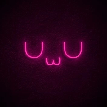 UwU Symbol LED Neonschild im minimalistischen Design