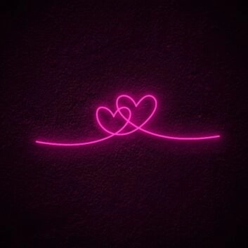 zwei ineinander verschlungene Herzen LED-Neonschild Wohnzimmer Schlafzimmer