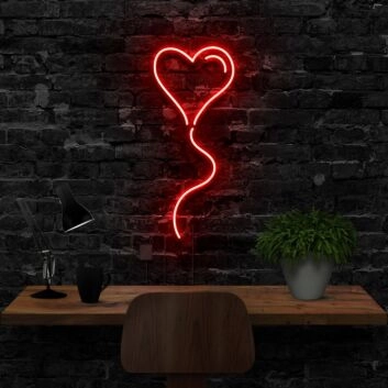 Herzform mit geschwungener Linie LED-Neonschild Wohnzimmer Schlafzimmer