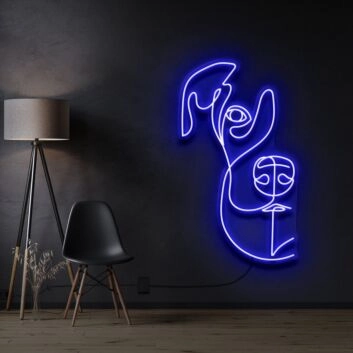 Abstraktes Gesichterlinienkunst LED-Neonschild Wohnzimmer Studio