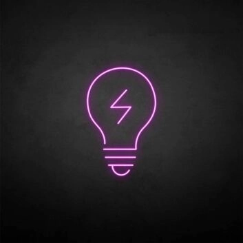 Glühbirne mit Blitzsymbol LED-Neonschild Wohnzimmer Büro