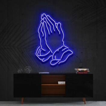 betende Hände LED-Neonschild für Wohnzimmer oder Gebetsraum