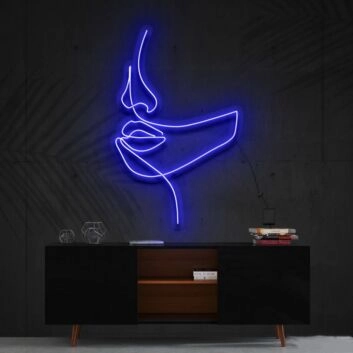 Kontur eines Gesichts mit Lippen LED-Neonschild Wohnzimmer Studio