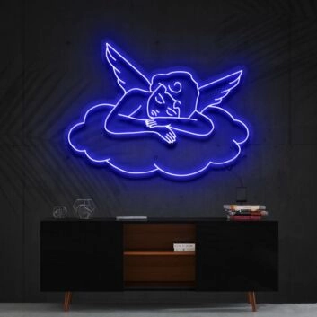 schlafender Engel auf Wolke LED-Neonschild Wohnzimmer Schlafzimmer