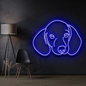 Dackelkopf LED-Neonschild Wohnzimmer Haustierliebhaber