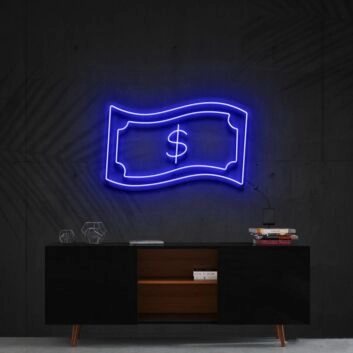 Geldschein mit Dollarzeichen LED-Neonschild Büro Wohnzimmer