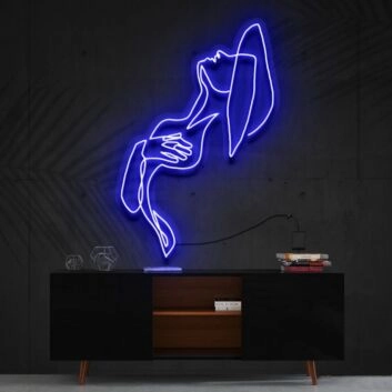 Frau mit Hut Silhouette LED-Neonschild Wohnzimmer Studio