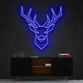 Hirschkopf LED-Neonschild Wohnzimmer Büro