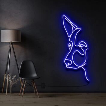Hundekopf Linienzeichnung LED-Neonschild Wohnzimmer Büro