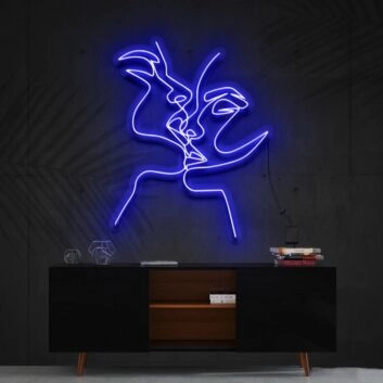 Küssendes Paar Linienzeichnung LED-Neonschild Wohnzimmer Schlafzimmer