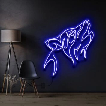 Heulender Wolf LED-Neonschild Wohnzimmer Büro