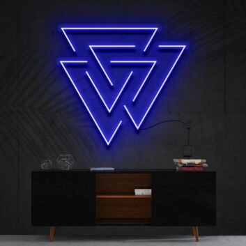 Verschachtelte Dreiecke LED-Neonschild Wohnzimmer Büro