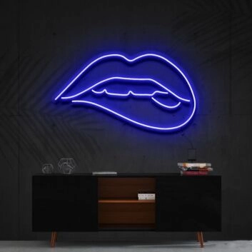 Lippen mit leichtem Biss LED-Neonschild Wohnzimmer Bar