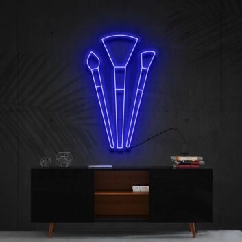 Makeup Pinsel Set LED-Neonschild für Kosmetikstudio und Schminktisch