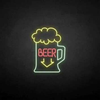 Bierkrug mit Schaum LED Neonschild für Bar und Kneipe